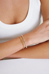 Etched Silver and Gold Nugget Bracelet