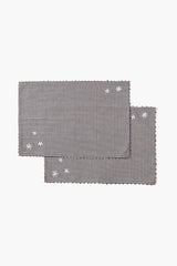 Black Gingham Embroidered Placemat Set