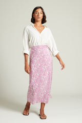 Eloise Floral Wrap Skirt Mulberry