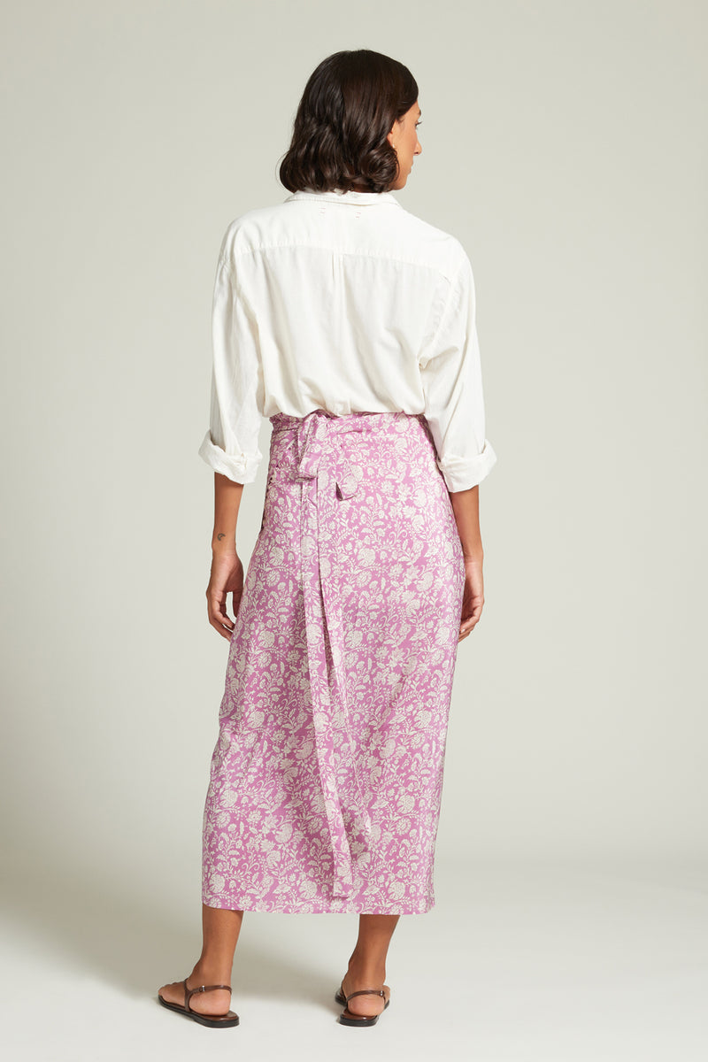 Eloise Floral Wrap Skirt Mulberry