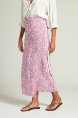 Eloise Floral Wrap Skirt Mulberry