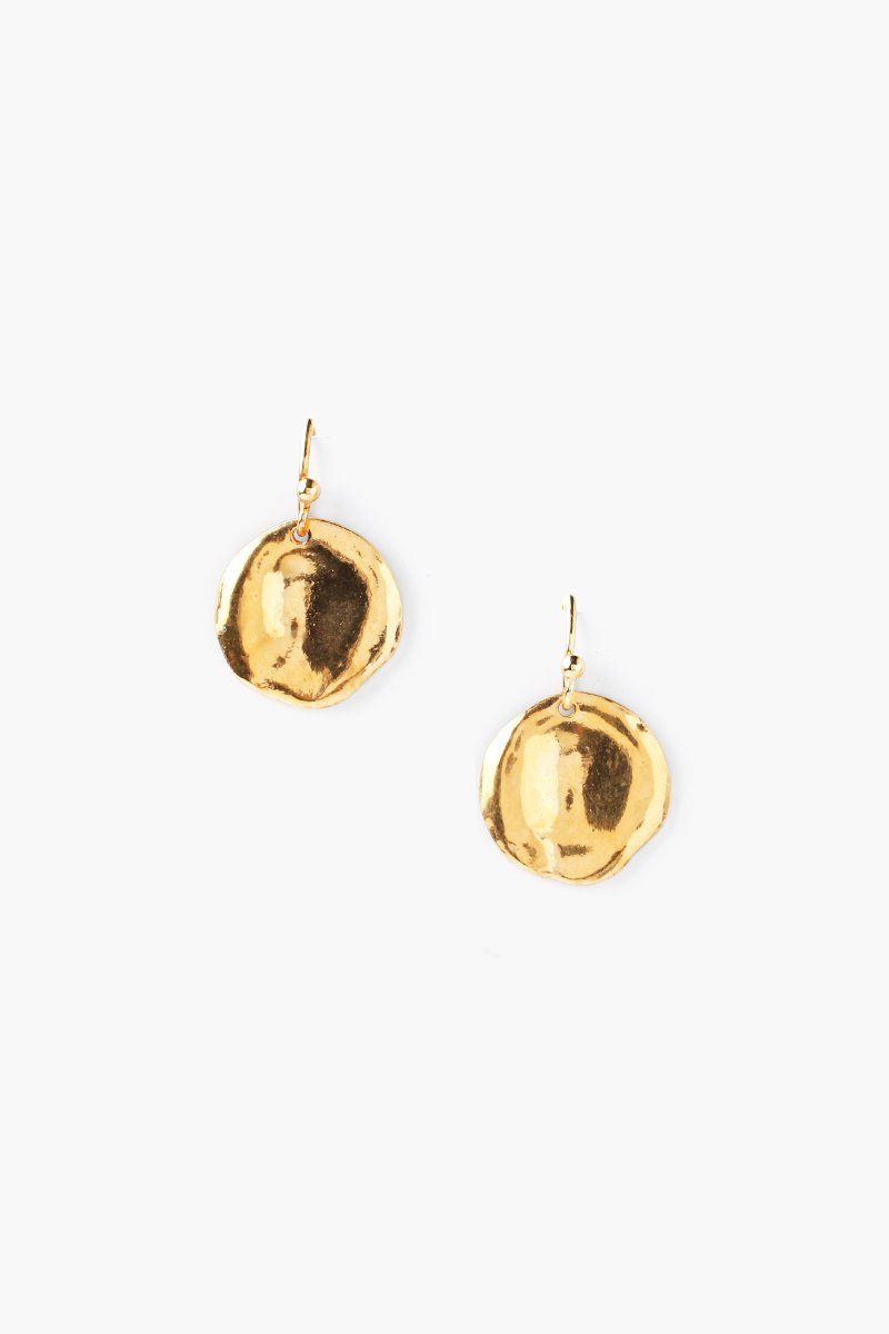 Yellow Gold Coin Drop Earrings – Chan Luu