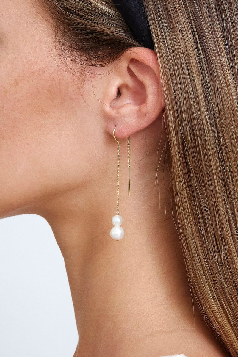 Pear Diamond Liquid Gold Threader Earring — EF Collection®