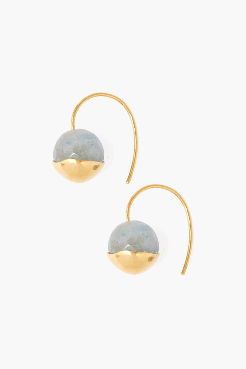 Gold Dipped Aquamarine Earrings