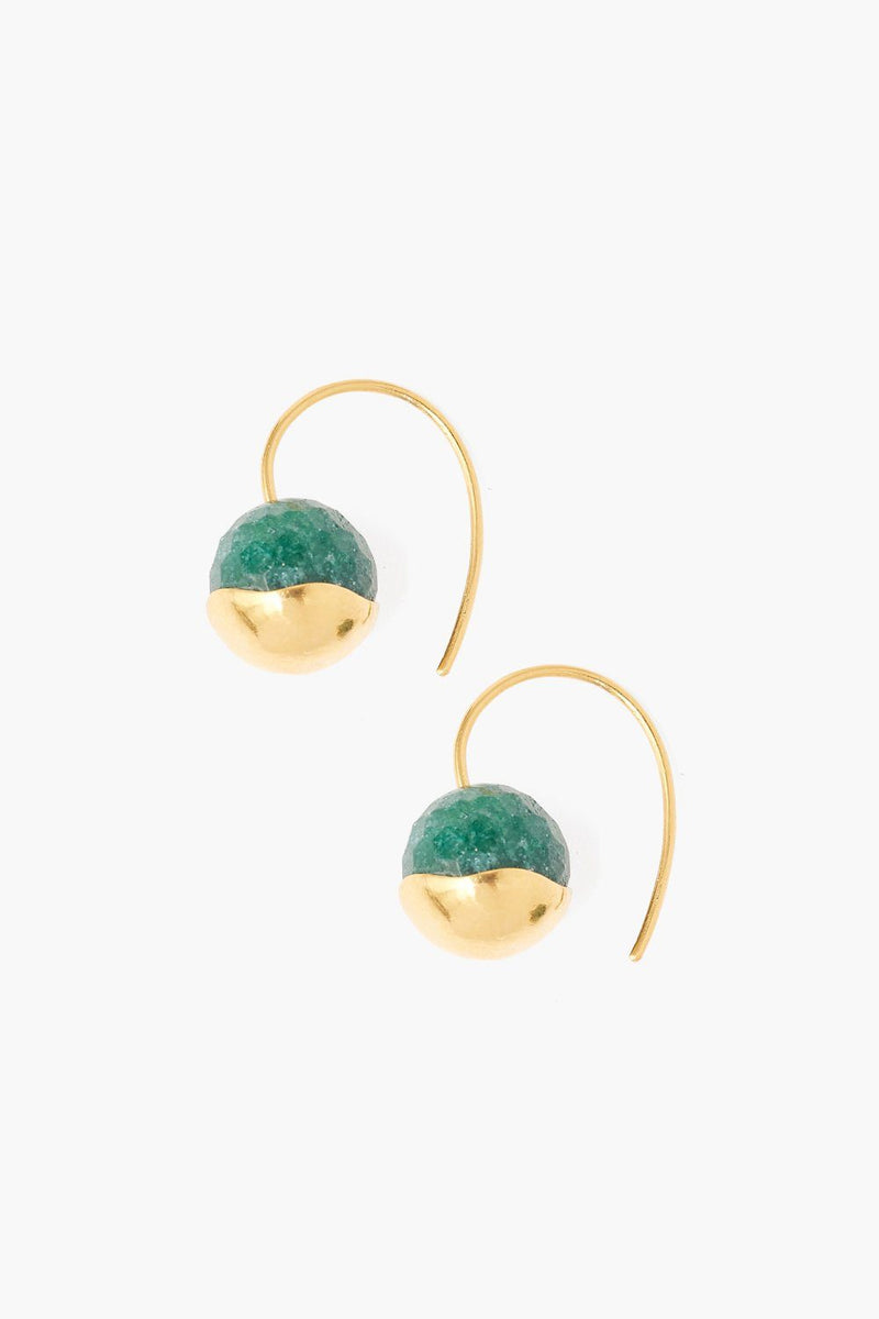Gold Dipped Indian Aventurine Earrings