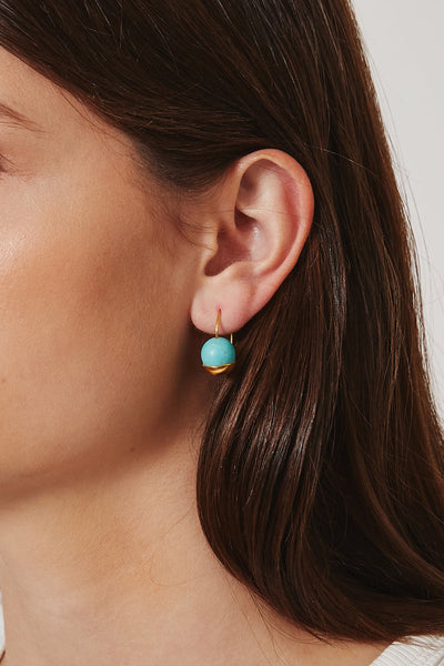 Gold Dipped Turquoise Earrings
