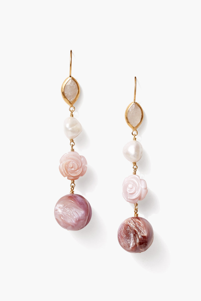 Roseto Tiered Earrings Pink