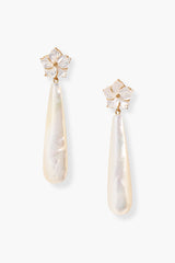 Plumeria Drop Earrings Mother of Pearl