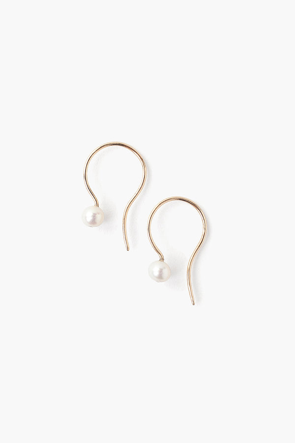 14k White Pearl Drop Earrings