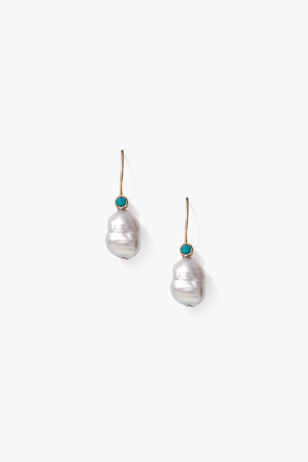 14k Koloa Earrings Grey Pearl