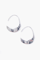 Petite Silver Crescent Moon Hoops