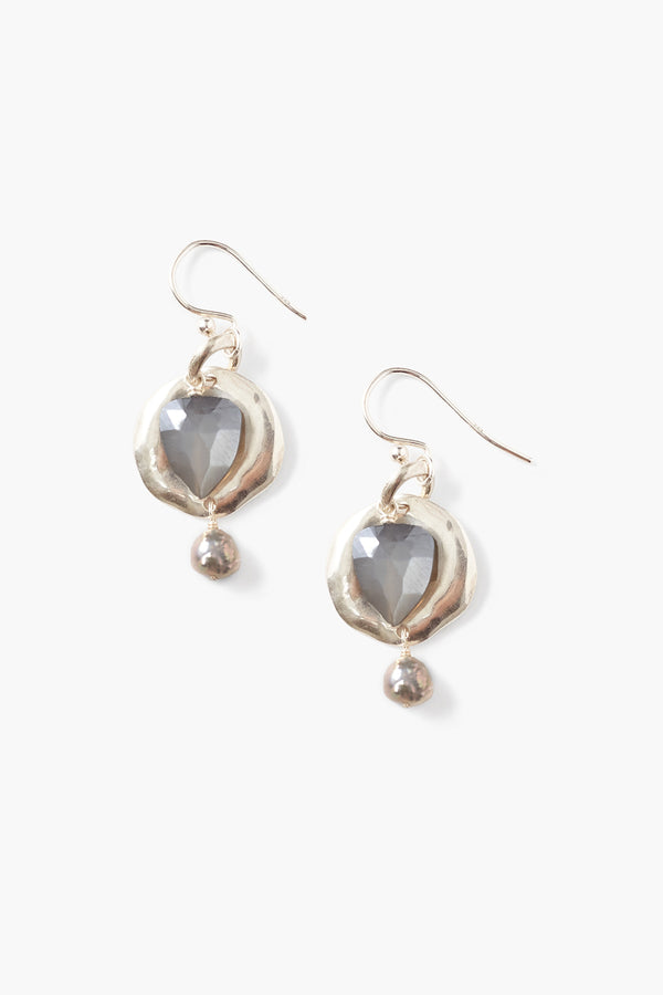 Moonstone & Pearl Ostra Earrings
