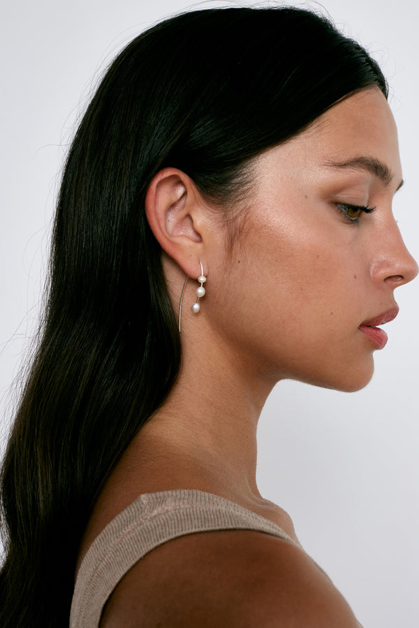 Hanalei Pearl Earrings Silver