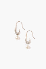 Gala Crescent Pearl Earrings Mini Silver
