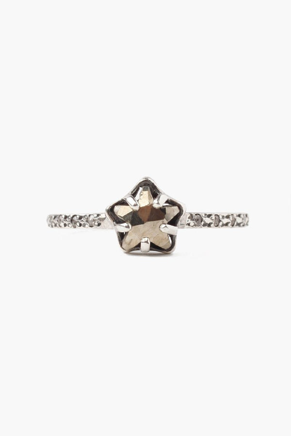 Pyrite Diamond Ring