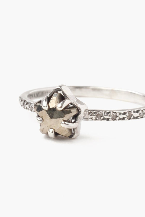 Pyrite Diamond Ring