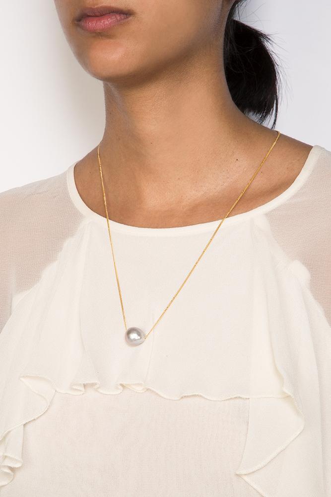 Grey Floating Pearl Necklace