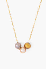 Champagne Mix Pearl Trinity Necklace