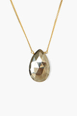 Pyrite Teardrop Pendant Necklace