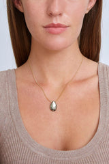 Pyrite Teardrop Pendant Necklace