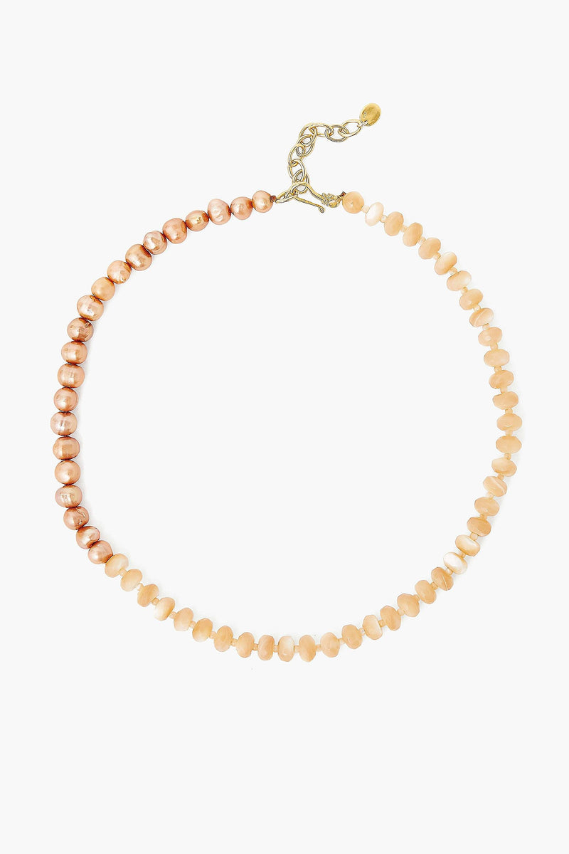 Mother of Pearl and Champagne Pearl Color Block Necklace – Chan Luu