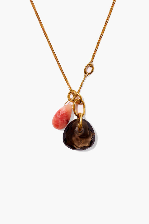 Smoky Quartz Mix Charm Necklace