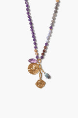 Portrait Charm Necklace Amethyst