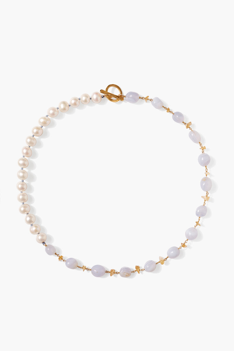 Meridian Necklace Blue Chalcedony