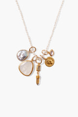 Hypatia Charm Necklace White Pearl Mix
