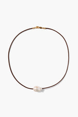 Isla Pearl Necklace Brown