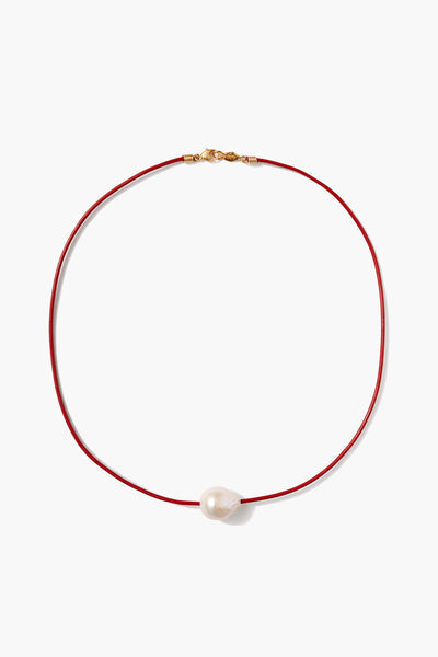 Isla Pearl Necklace Red Chan Luu