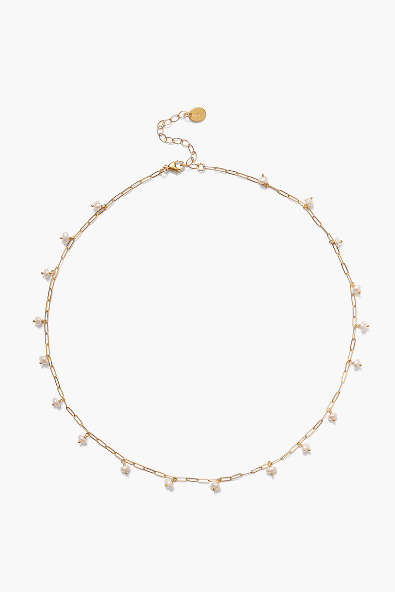 Cayman Short Necklace White Pearl