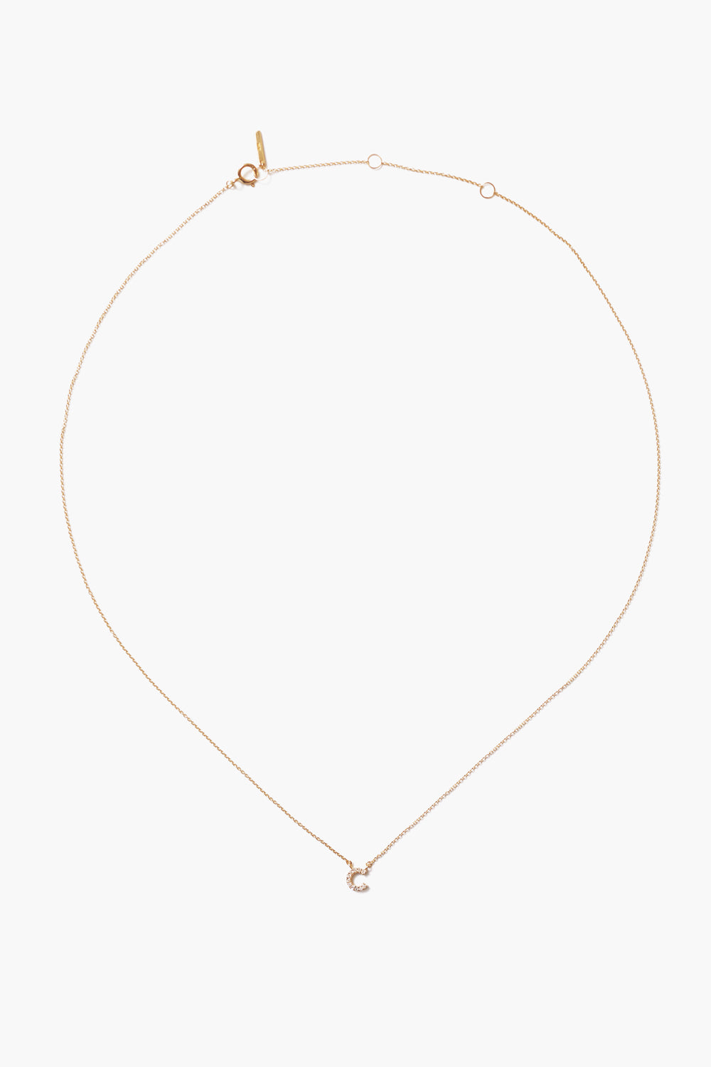 14k Gold and White Diamond Initial Necklace
