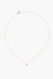 14k Gold and White Diamond Initial Necklace