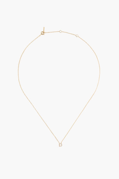 14k Gold and White Diamond Initial Necklace