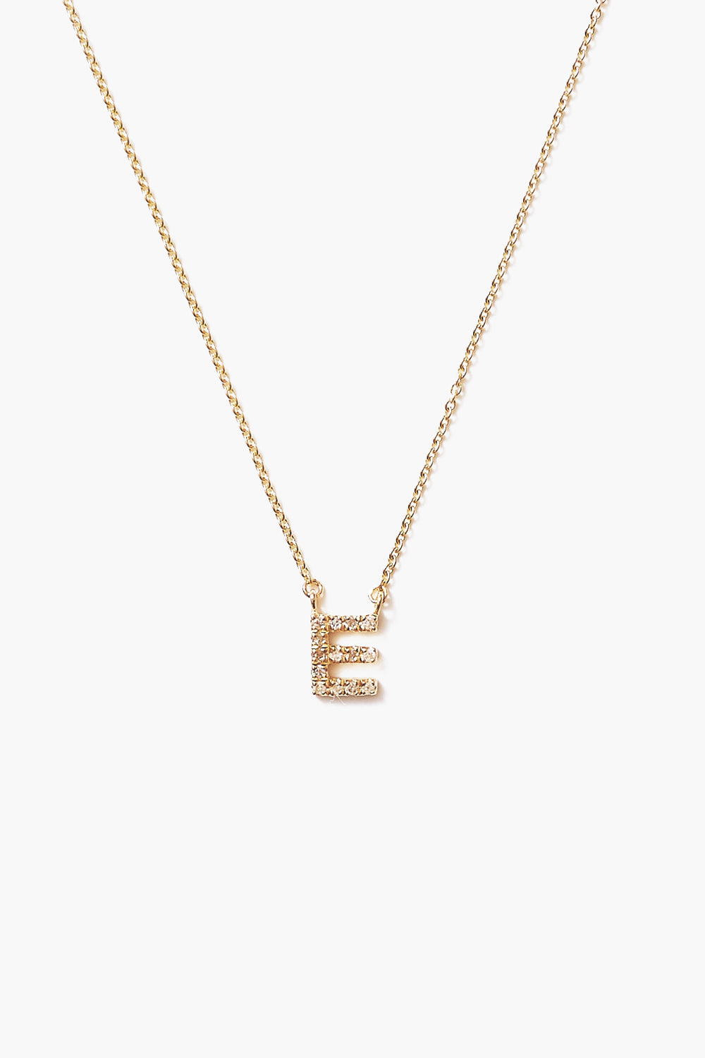 14k Gold and White Diamond Initial Necklace