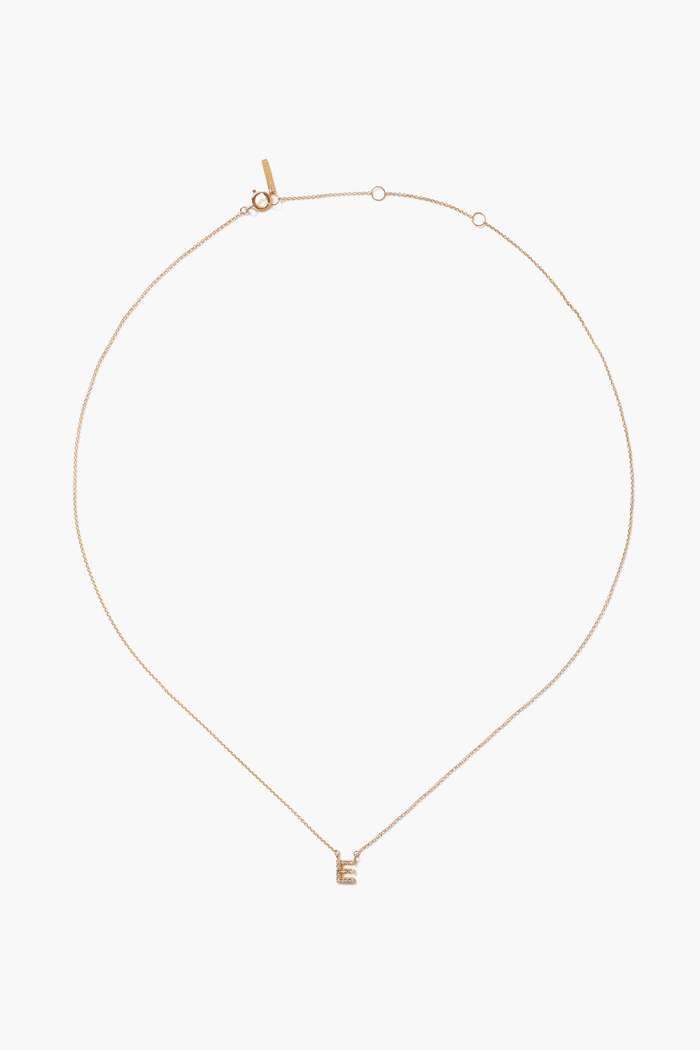 14k Gold and White Diamond Initial Necklace
