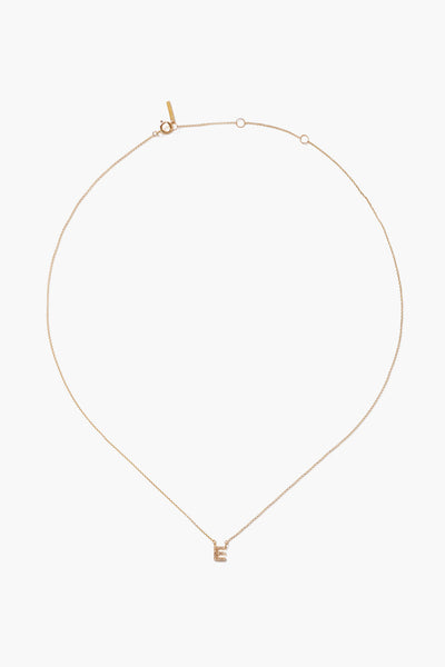 14k Gold and White Diamond Initial Necklace