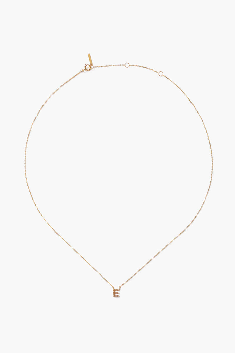 14k Gold and White Diamond Initial Necklace