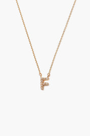 14k Gold and White Diamond Initial Necklace