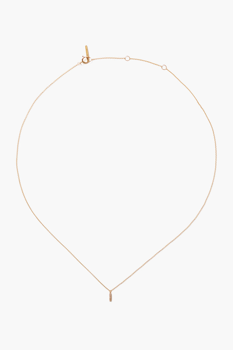 14k Gold and White Diamond Initial Necklace