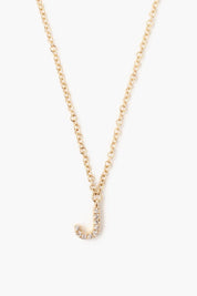 14k Gold and White Diamond Initial Necklace