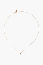 14k Gold and White Diamond Initial Necklace