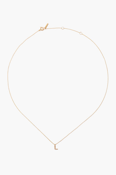 14k Gold and White Diamond Initial Necklace