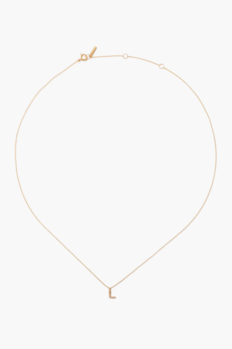 14k Gold and White Diamond Initial Necklace