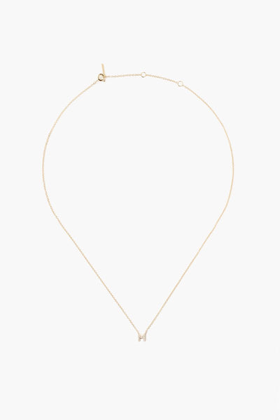 14k Gold and White Diamond Initial Necklace