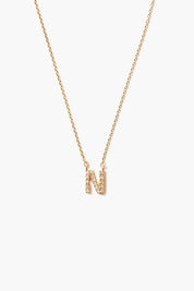 14k Gold and White Diamond Initial Necklace