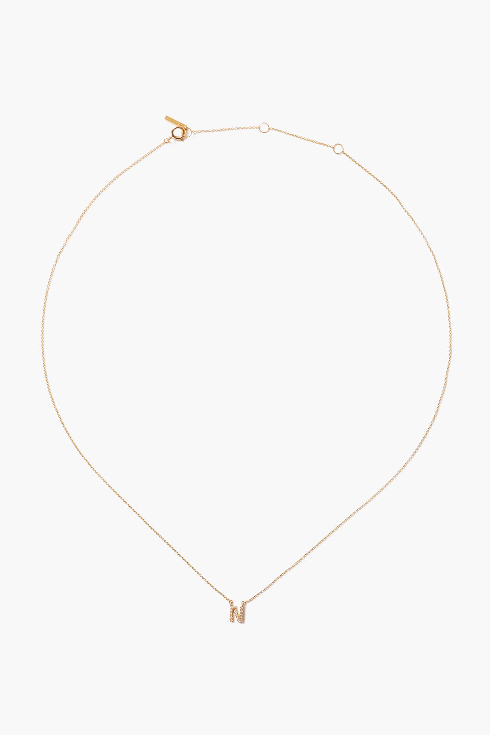 14k Gold and White Diamond Initial Necklace