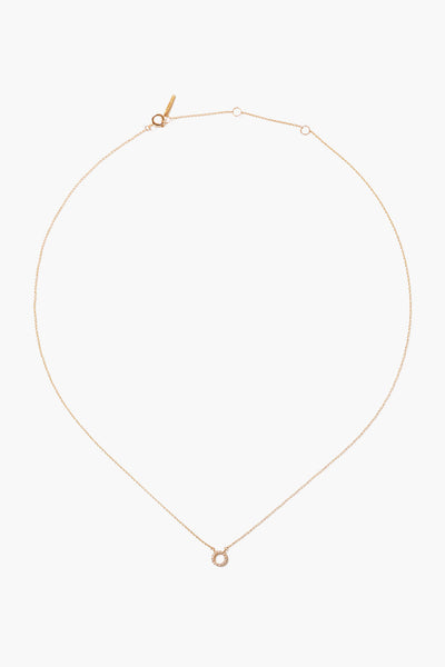 14k Gold and White Diamond Initial Necklace