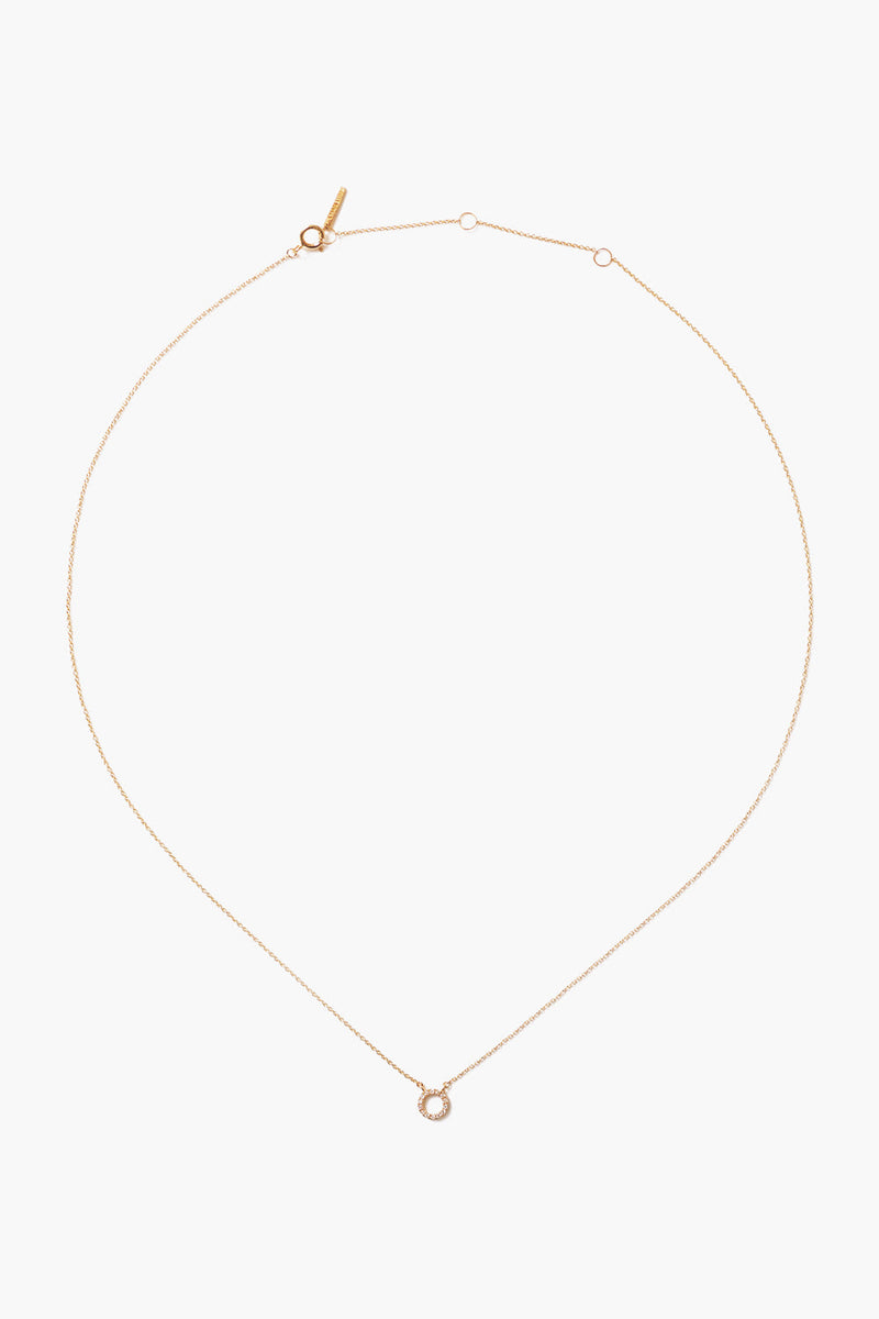 14k Gold and White Diamond Initial Necklace